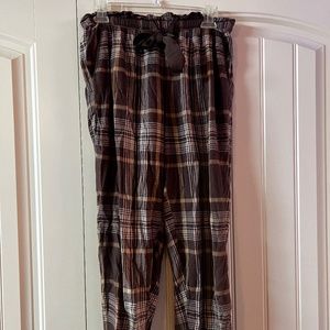Brown Plaid Pajama Pants
